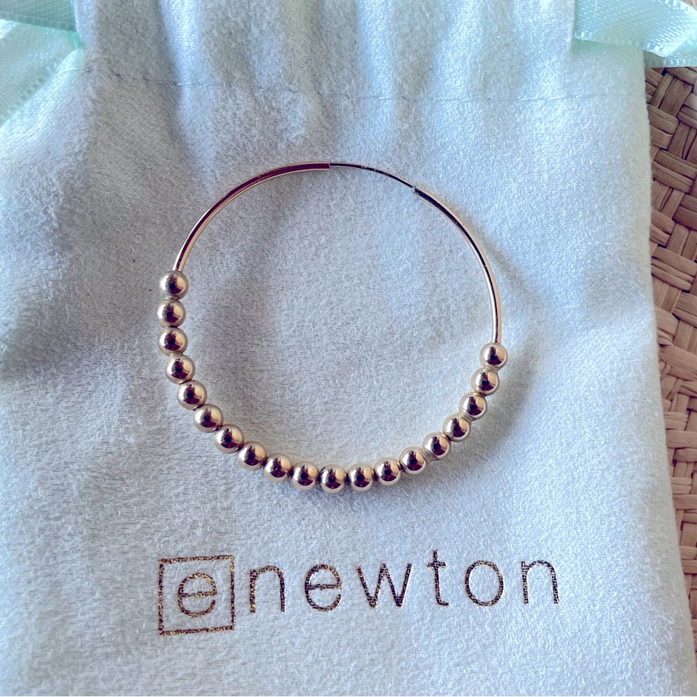 Single enewton 1.75” beaded gold hoop